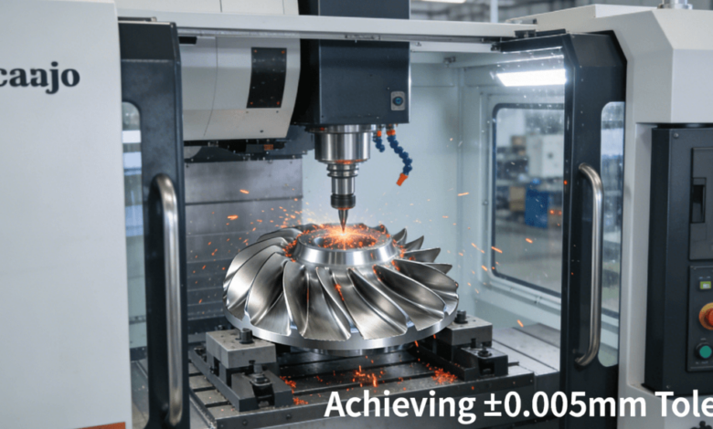 Comparative close-up view showing the machining challenges of aerospace materials: Titanium with thermal imaging highlights heat concentration, and Inconel 718 with a worn cutting tool next to a pristine one