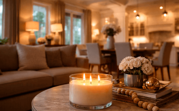 Using a 3 Wick Candle to Enhance Large Living Spaces with Scented Candles